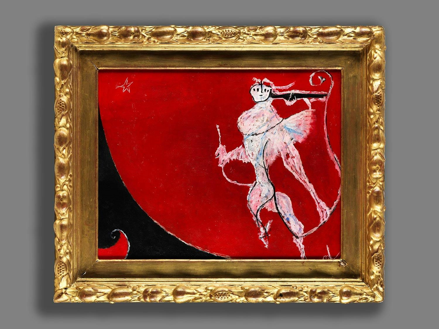 Artwork by Osvaldo Licini, ANGELO RIBELLE, 1955, Made of Öl auf Leinwand