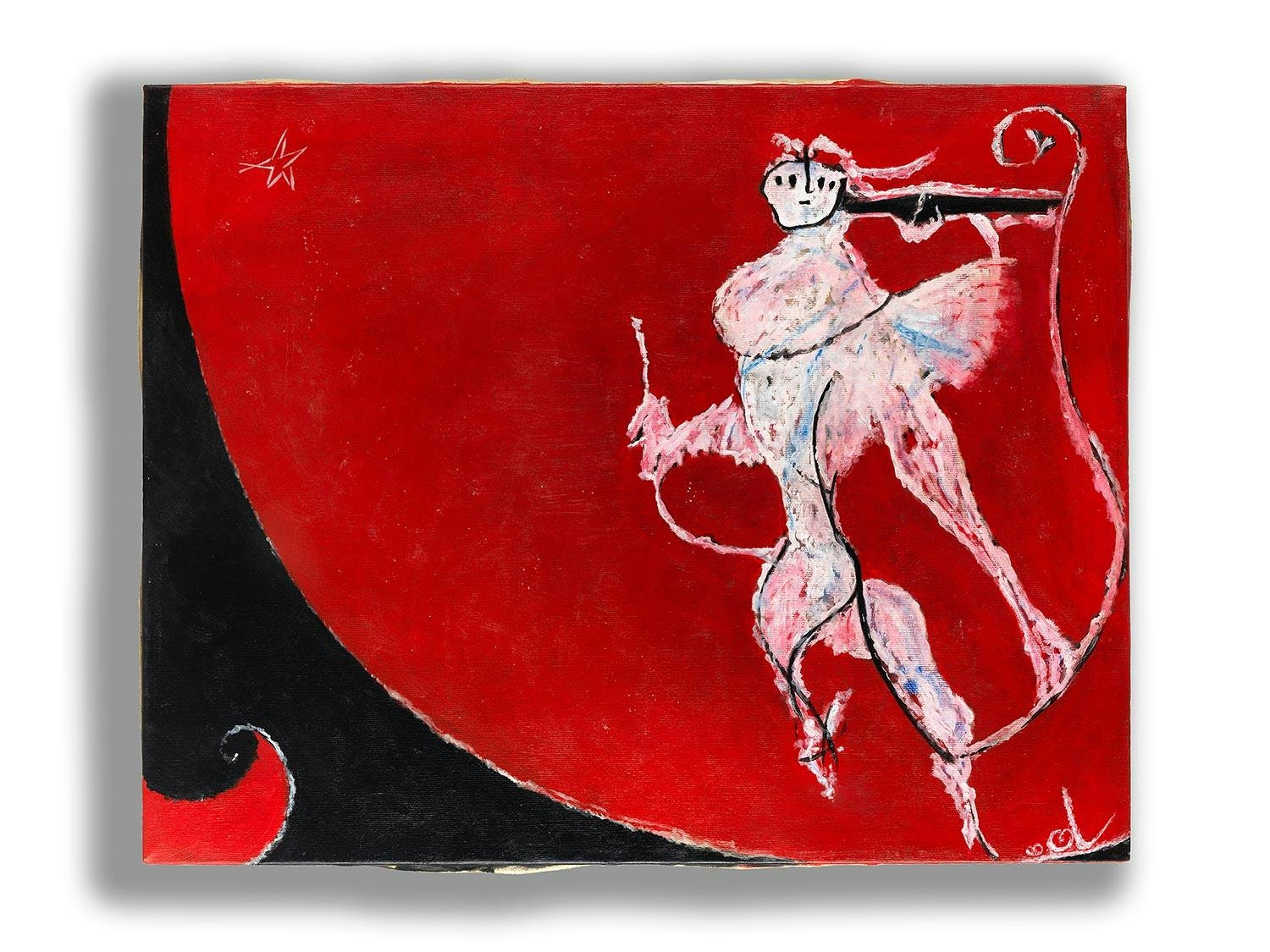 Artwork by Osvaldo Licini, ANGELO RIBELLE, 1955, Made of Öl auf Leinwand