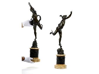 Paar Bronzestatuen - French School, 19th Century