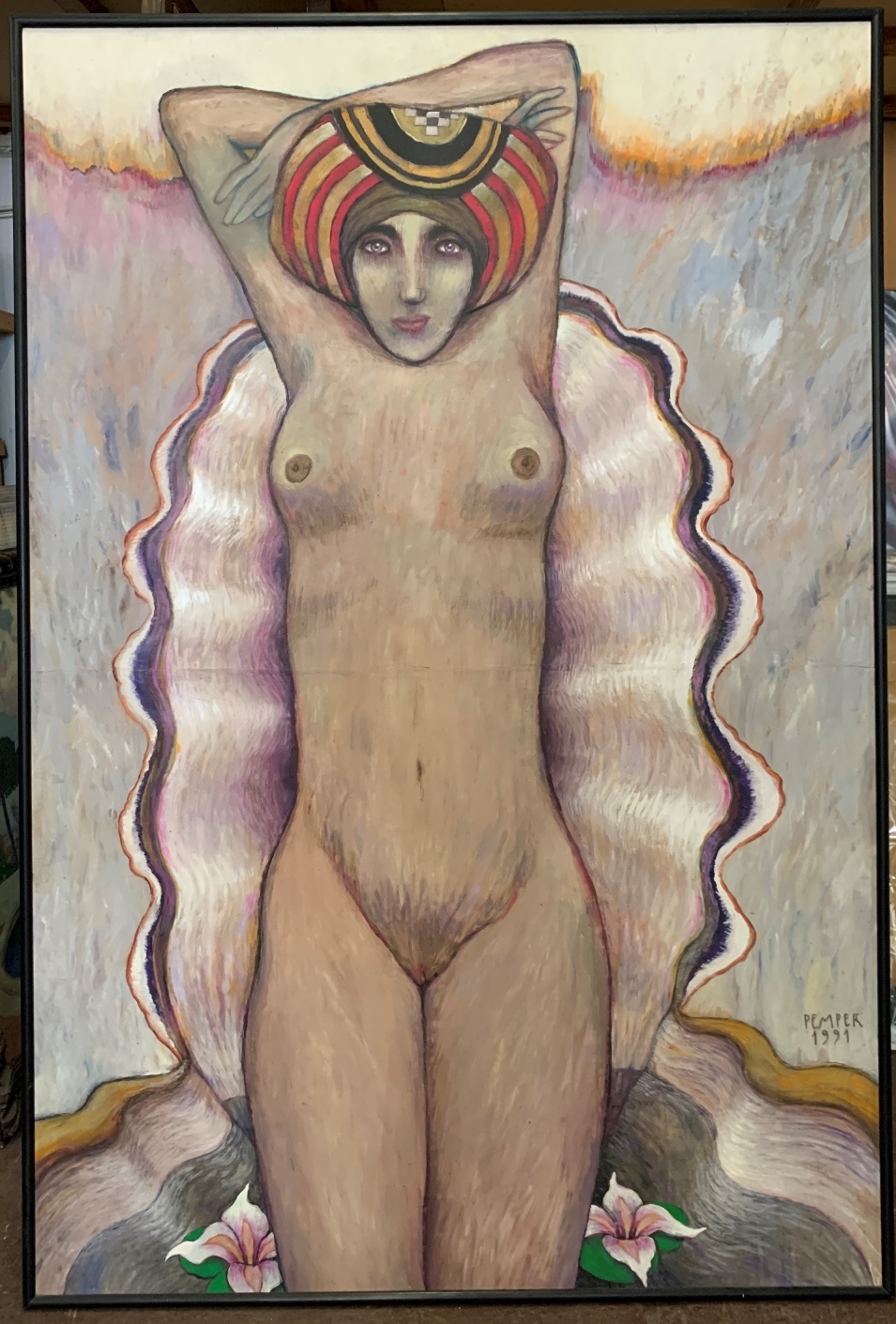 Artwork by Álvaro Pemper, Desnudo, Made of oil on fiberboard
