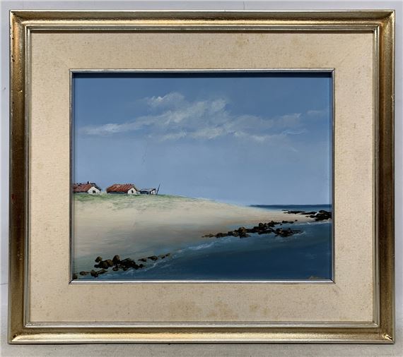 Haro "Costa con casas" Oleo sobre fibra - Rodrigo de Haro