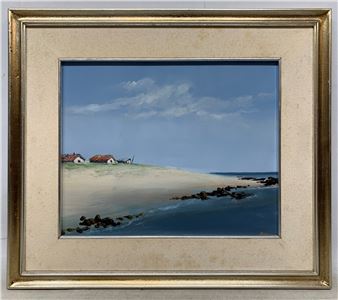 Haro &quot;Costa con casas&quot; Oleo sobre fibra - Rodrigo de Haro