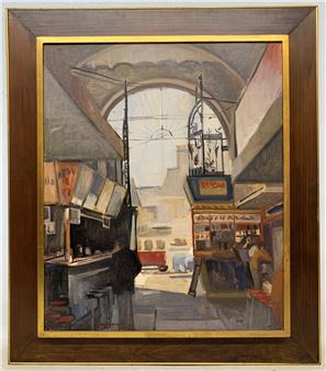 Marta Gascue "Mercado del Puerto" Oleo sobre tela - Marta Gascue