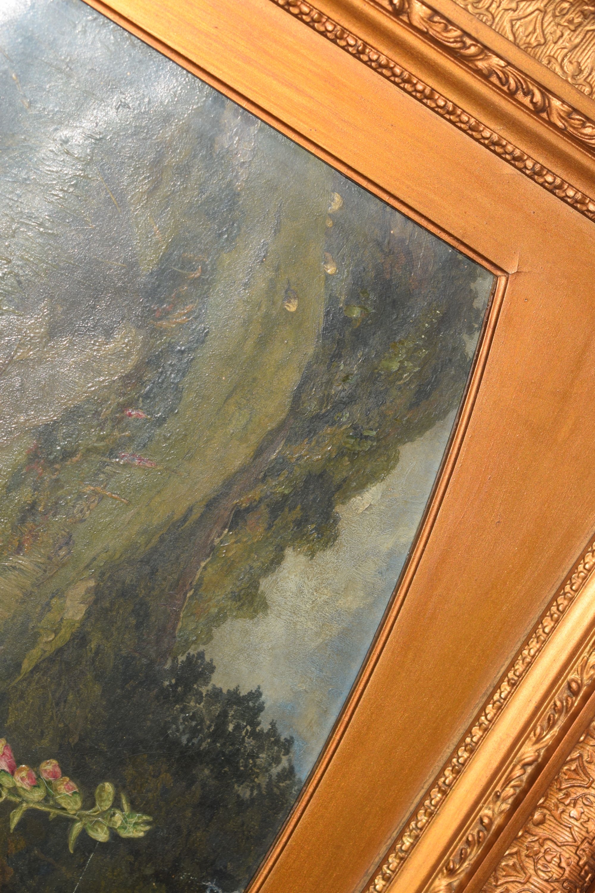 Artwork by Martha Darlay Mutrie, Oil - Foxgloves and ferns in a landscape, Made of Oil on paper