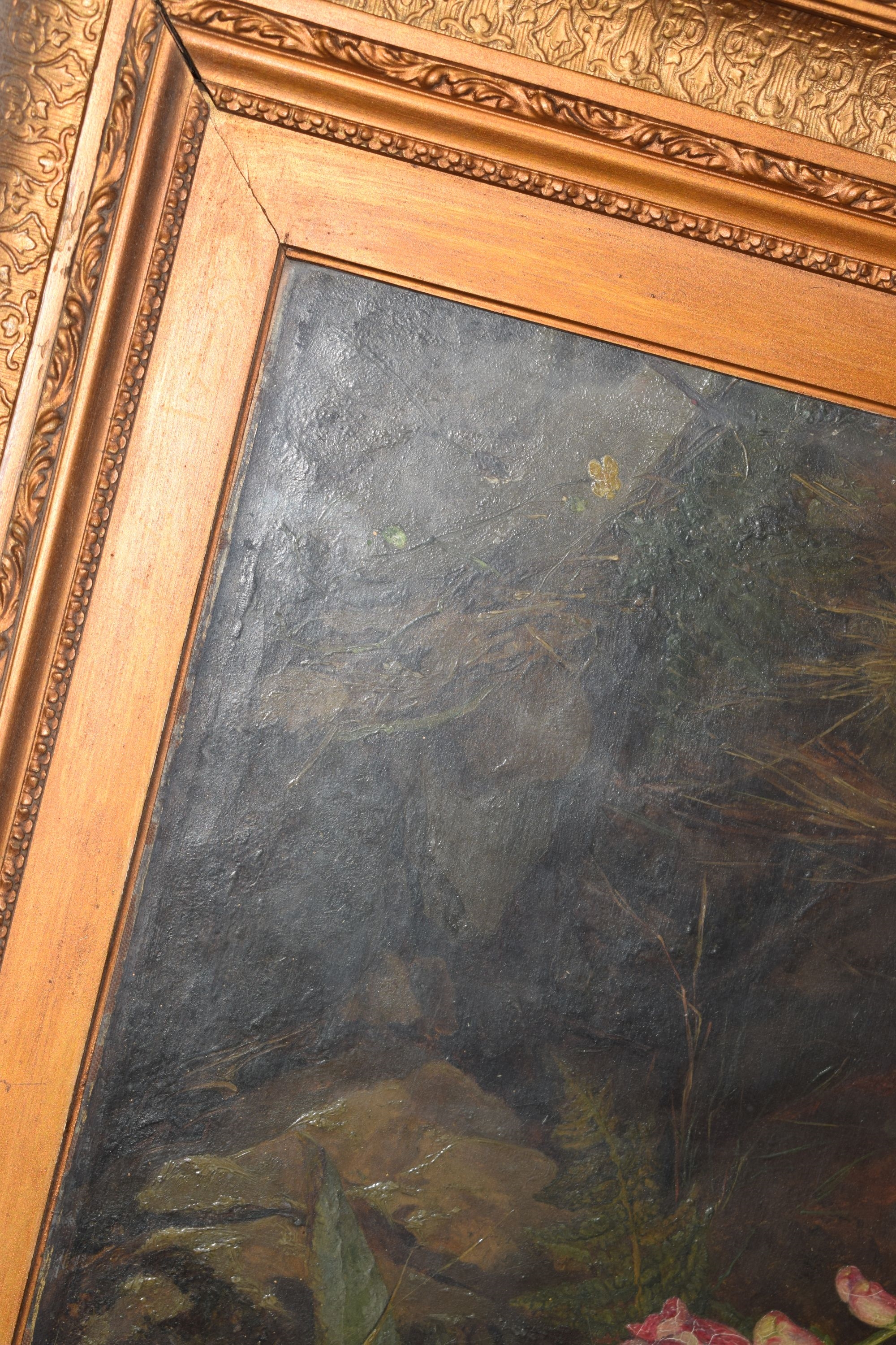 Artwork by Martha Darlay Mutrie, Oil - Foxgloves and ferns in a landscape, Made of Oil on paper