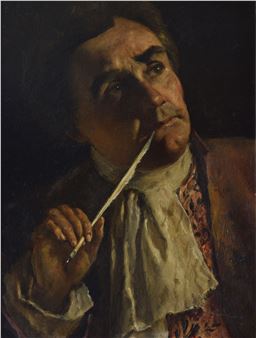 Oil on board - Portrait of a gentleman - John Anster Fitzgerald