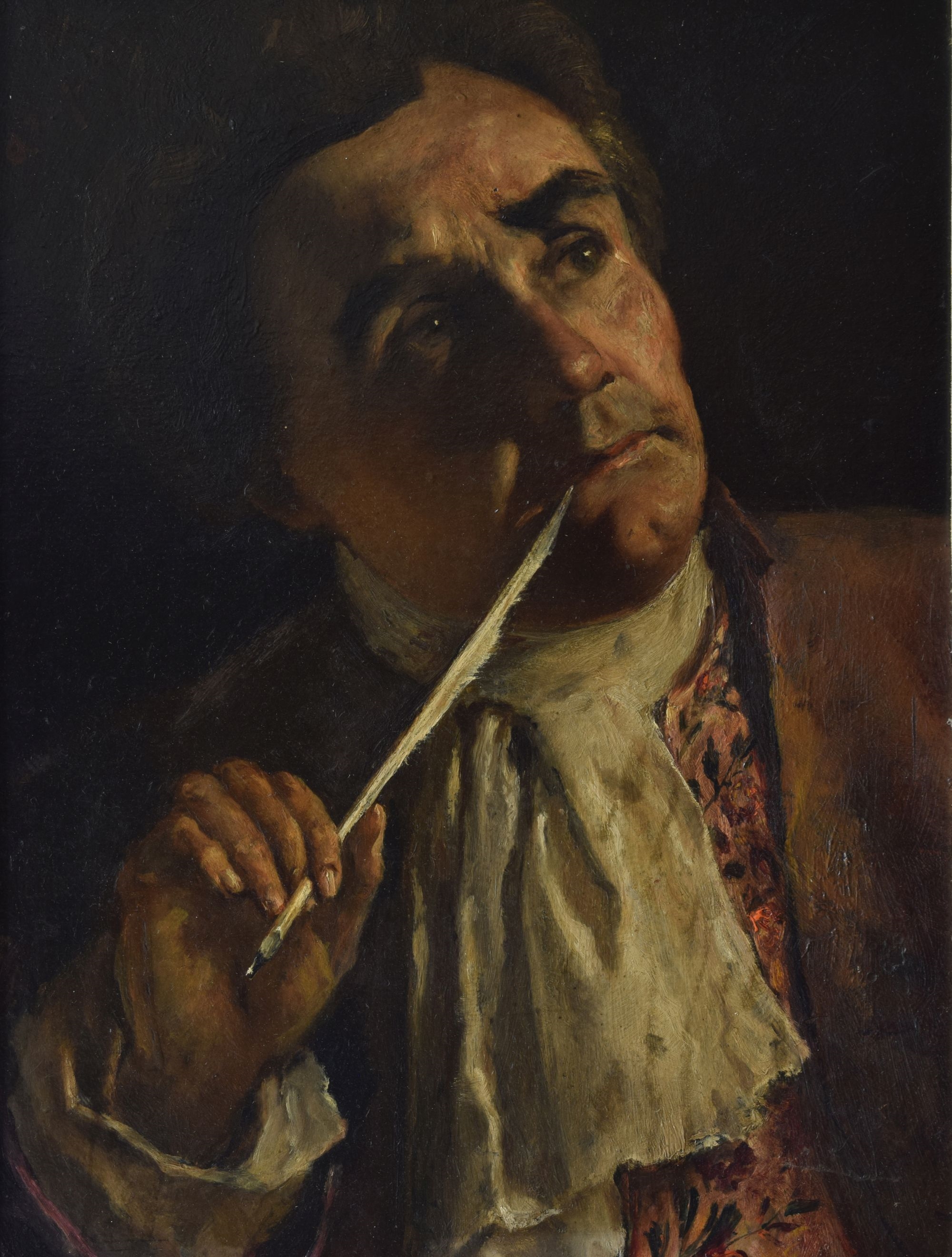 Artwork by John Anster Fitzgerald, Oil on board - Portrait of a gentleman, Made of Oil on board