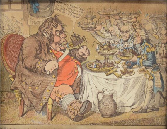 The Grand Coronation Procession of Napoleon; and James Gillray, John Bull Taking a Luncheon by James Gillray, 1805