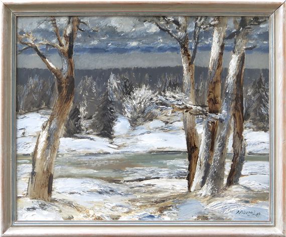 A winter evening 1987 by Jazeps Pigoznis, 1987