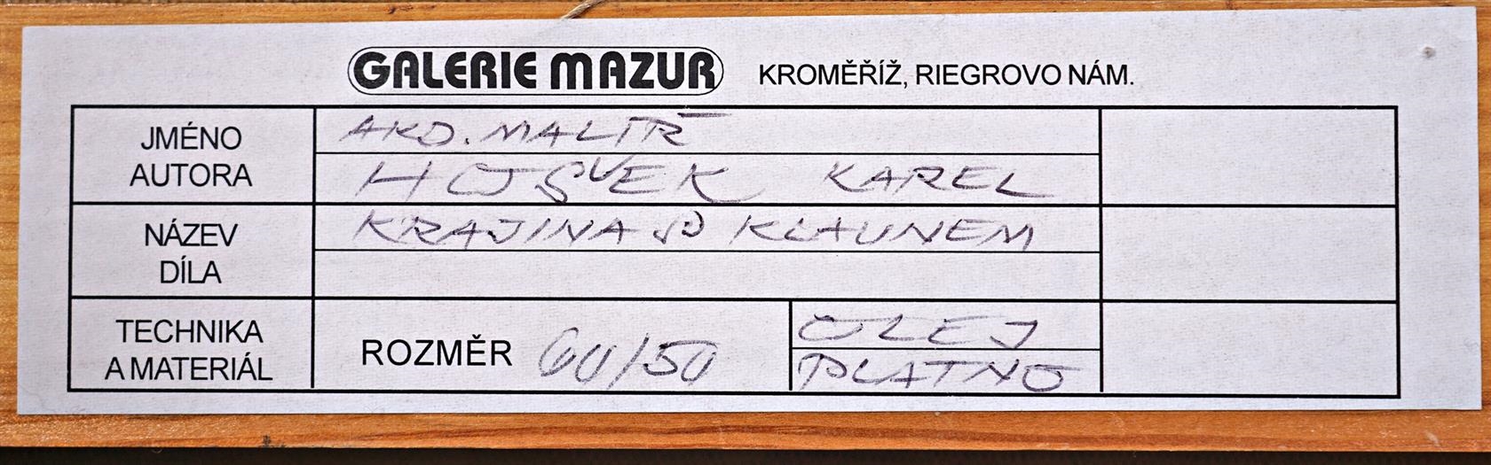 Artwork by Karel Hošek, Krajina s klaunem, Made of Oil on canvas