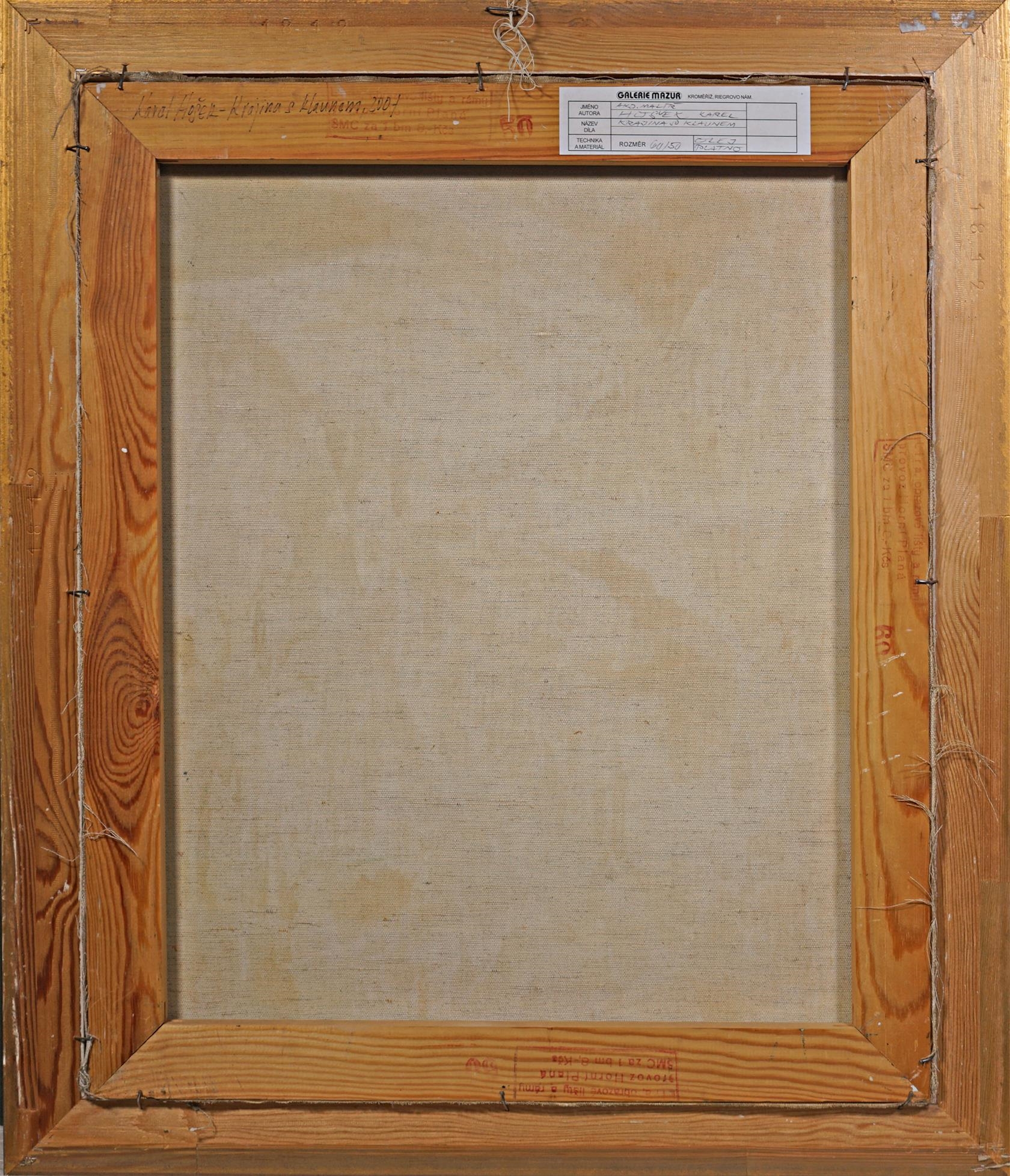 Artwork by Karel Hošek, Krajina s klaunem, Made of Oil on canvas