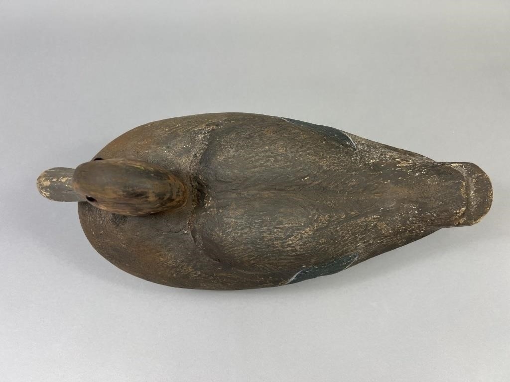 Artwork by Bill Grotenrath, Black Duck Decoy, Made of Glass eyes, hollow body, mostly original paint with some old working paint