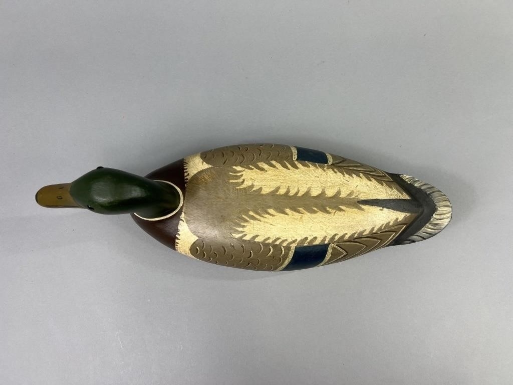 Artwork by Roy Hancock, Mallard Drake Duck Decoy, Made of Glass eyes, hollow body