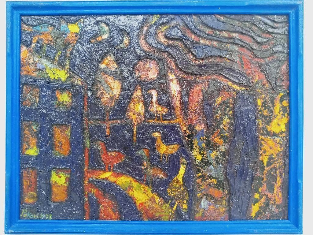 Jennette Pekari | Pekari, Expressionist Brutalist Urban Scene, Oil ...