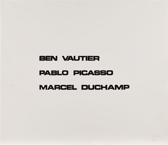 Ben Vautier | Ben Vautier. Pablo Picasso. Marcel Duchamp, 1971 (1971 ...