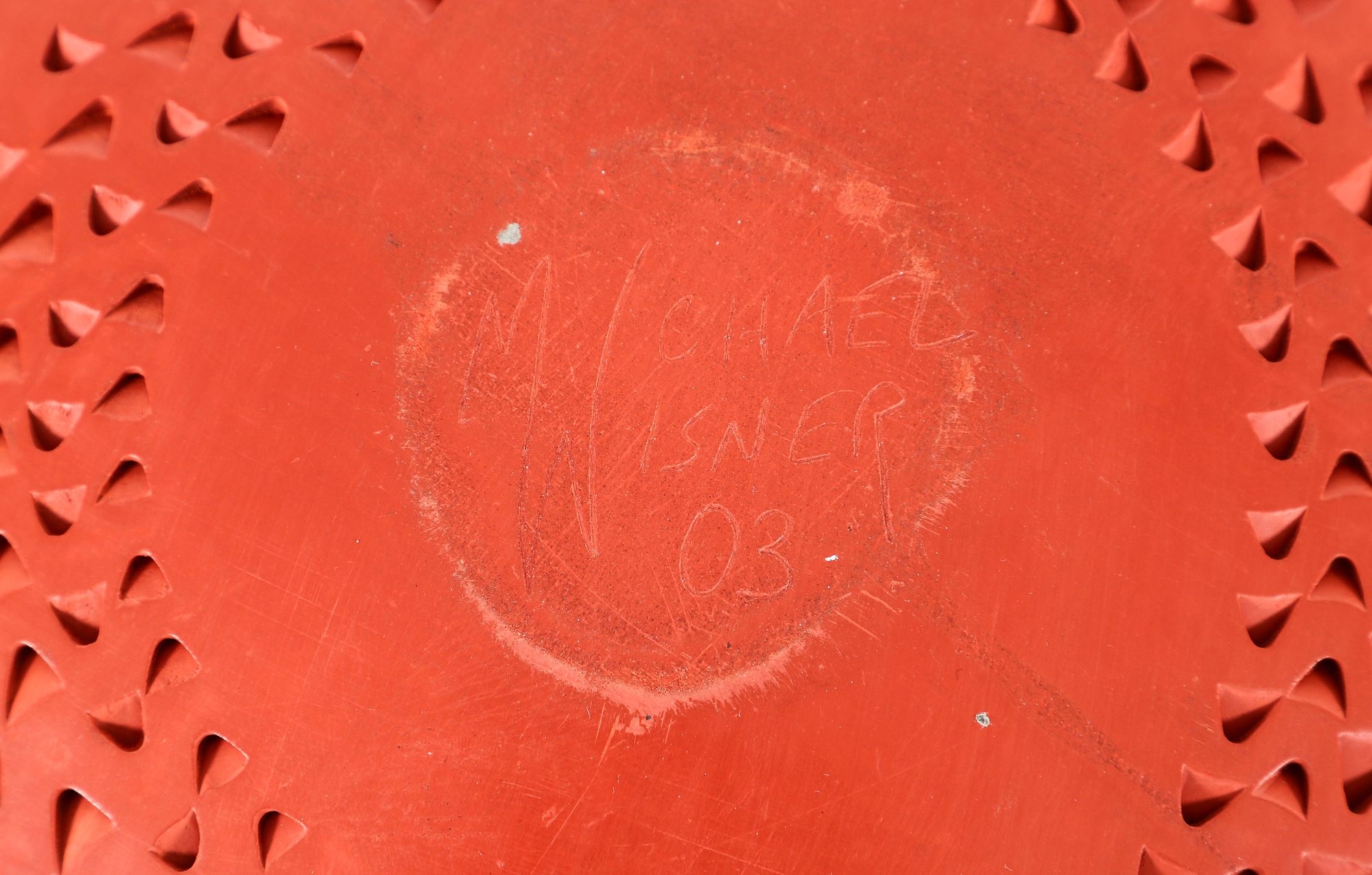 Artwork by Michael Wisner, 3 Michael Wisner ceramic vases with relief decoration, Made of Tan, and Black),  , ceramic