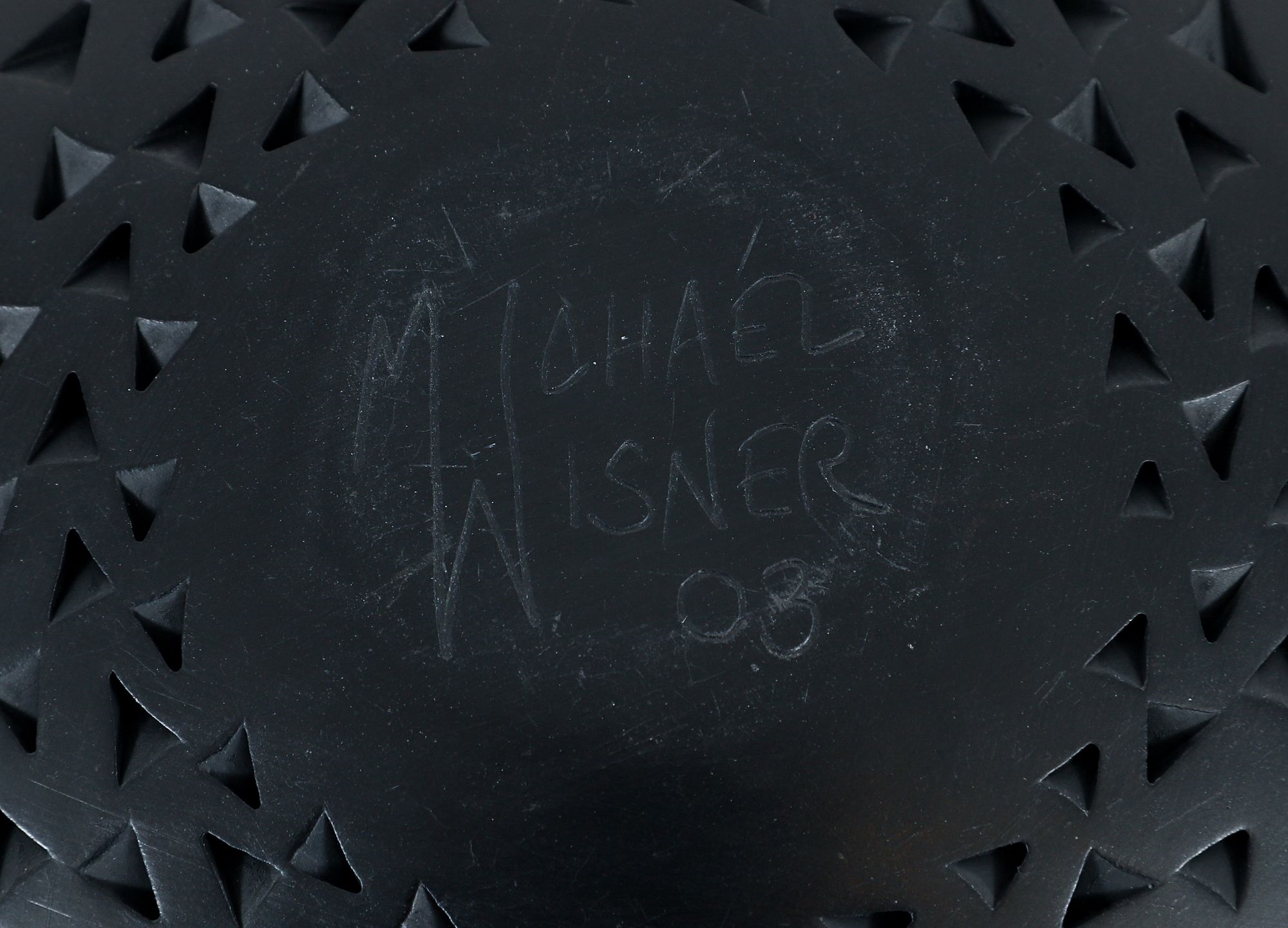 Artwork by Michael Wisner, 3 Michael Wisner ceramic vases with relief decoration, Made of Tan, and Black),  , ceramic