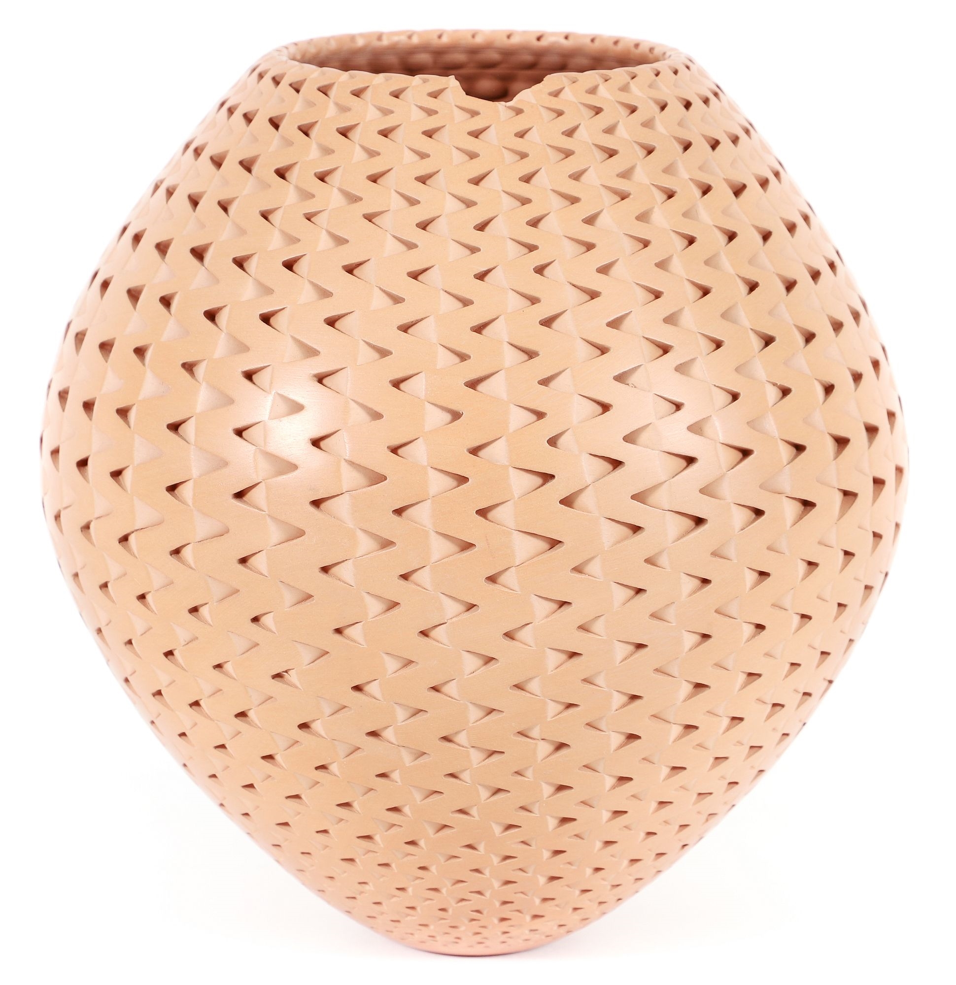 Artwork by Michael Wisner, 3 Michael Wisner ceramic vases with relief decoration, Made of Tan, and Black),  , ceramic