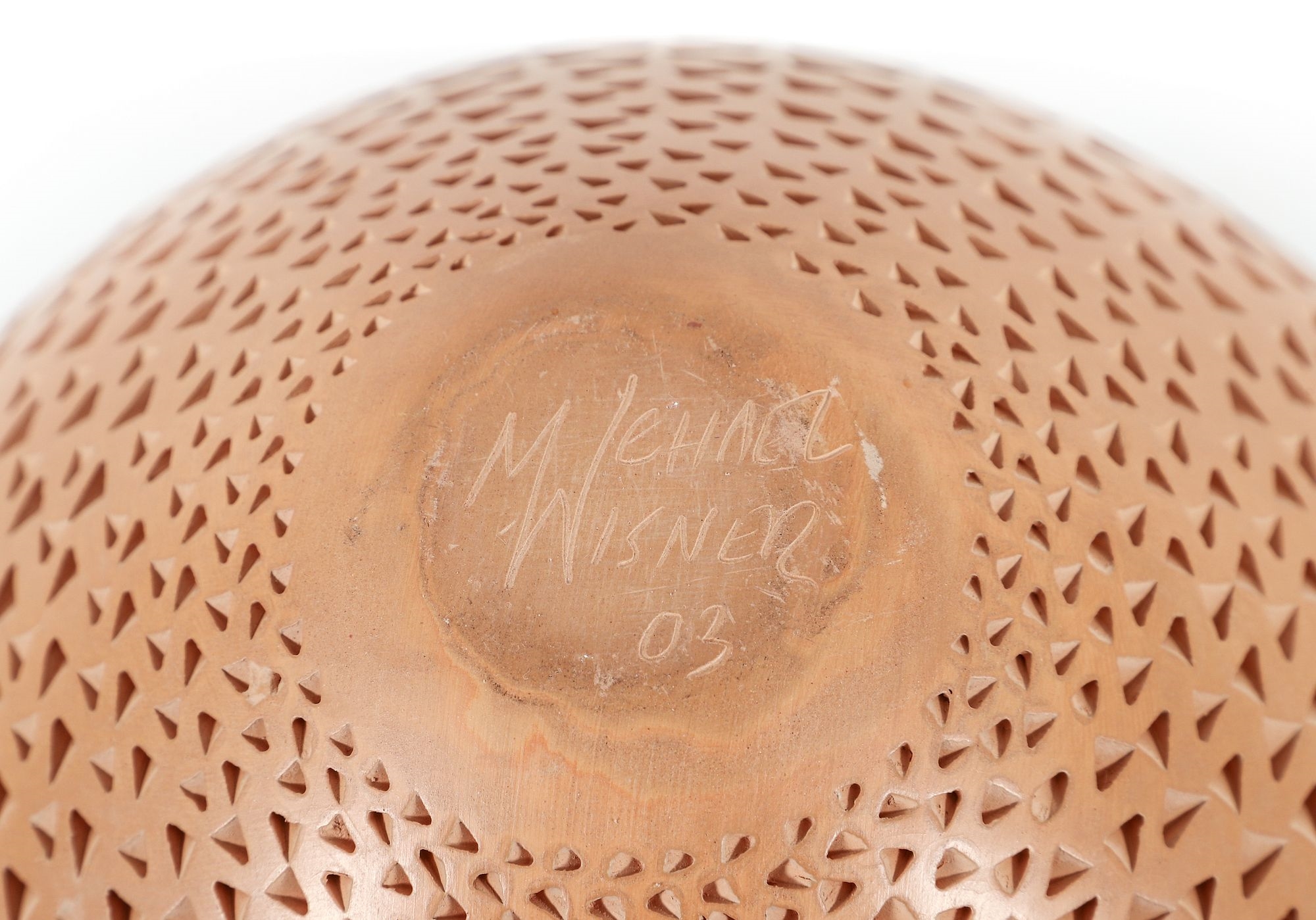 Artwork by Michael Wisner, 3 Michael Wisner ceramic vases with relief decoration, Made of Tan, and Black),  , ceramic