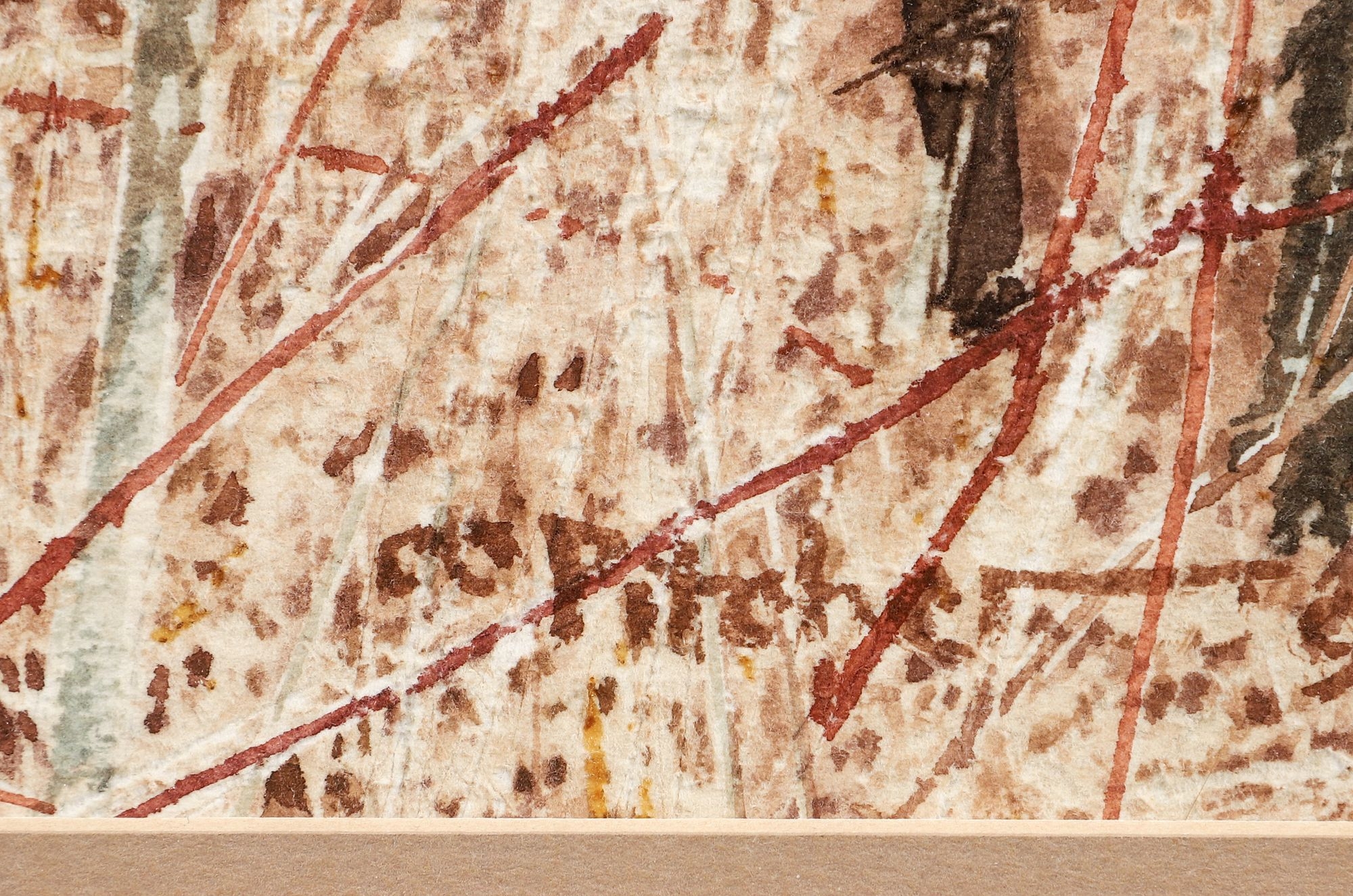 Artwork by Charles Pitcher, Charles Pitcher 1996 watercolor Early Winter Woods, Made of watercolor