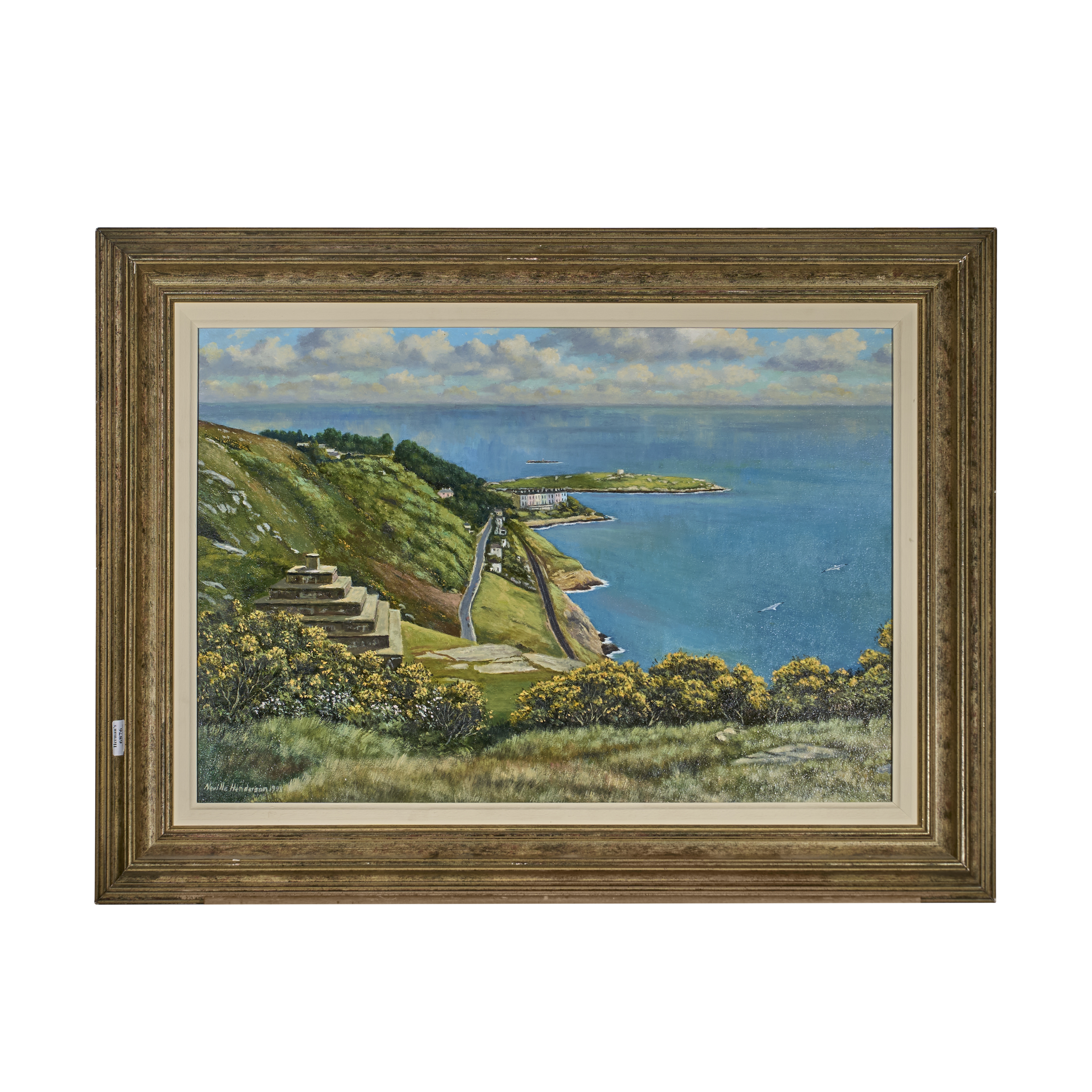 Artwork by Neville Henderson, View of Killiney, Made of oil on board