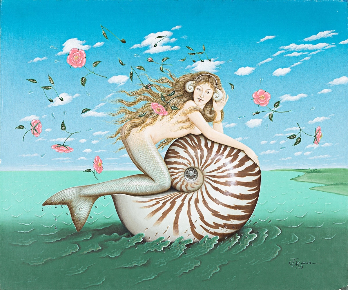 Artwork by James Marsh, Sound Waves, Made of Acrylic on board