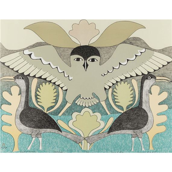BIRD LANDSCAPE by Kenojuak Ashevak, 1982