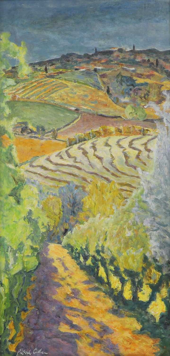 Artwork by Patrick Cullen, Burnt Field, Siena, Made of oil on canvas laid on board