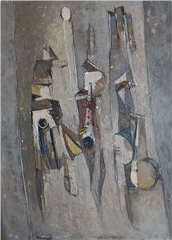 Musicians, cardboard/oil 83x56 cm,1980 - Ararat Sargsyan