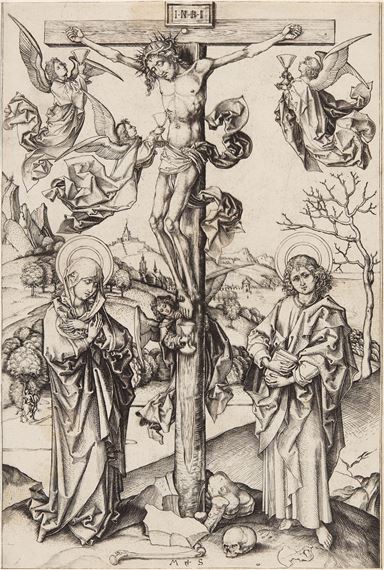 The Crucifixion with Four Angels by Martin Schongauer, circa 1475