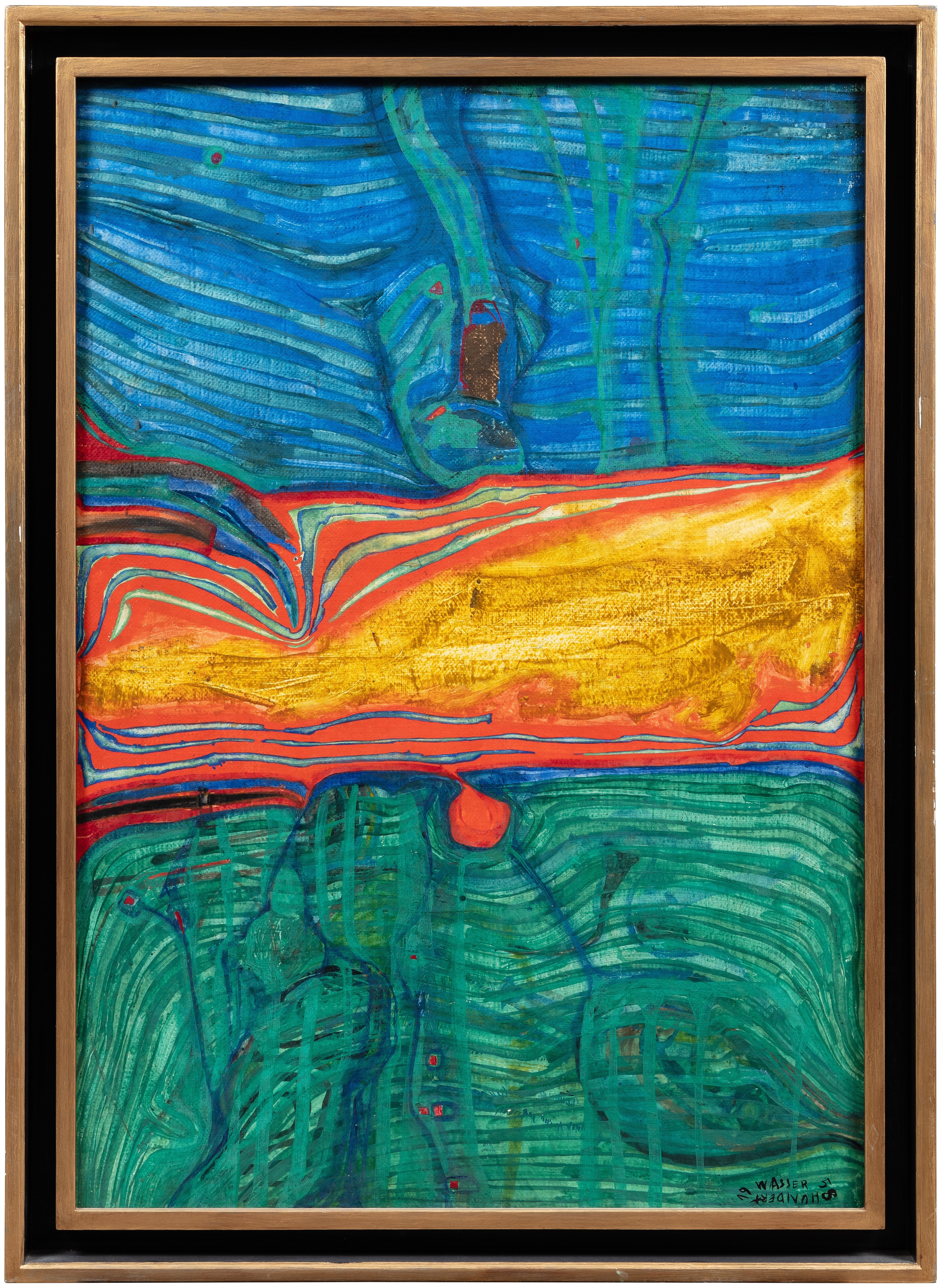 Artwork by Friedensreich Hundertwasser, The Tongue of Lucifer I, Made of tempera on polyvinyl chalk primed paper mounted on canvas