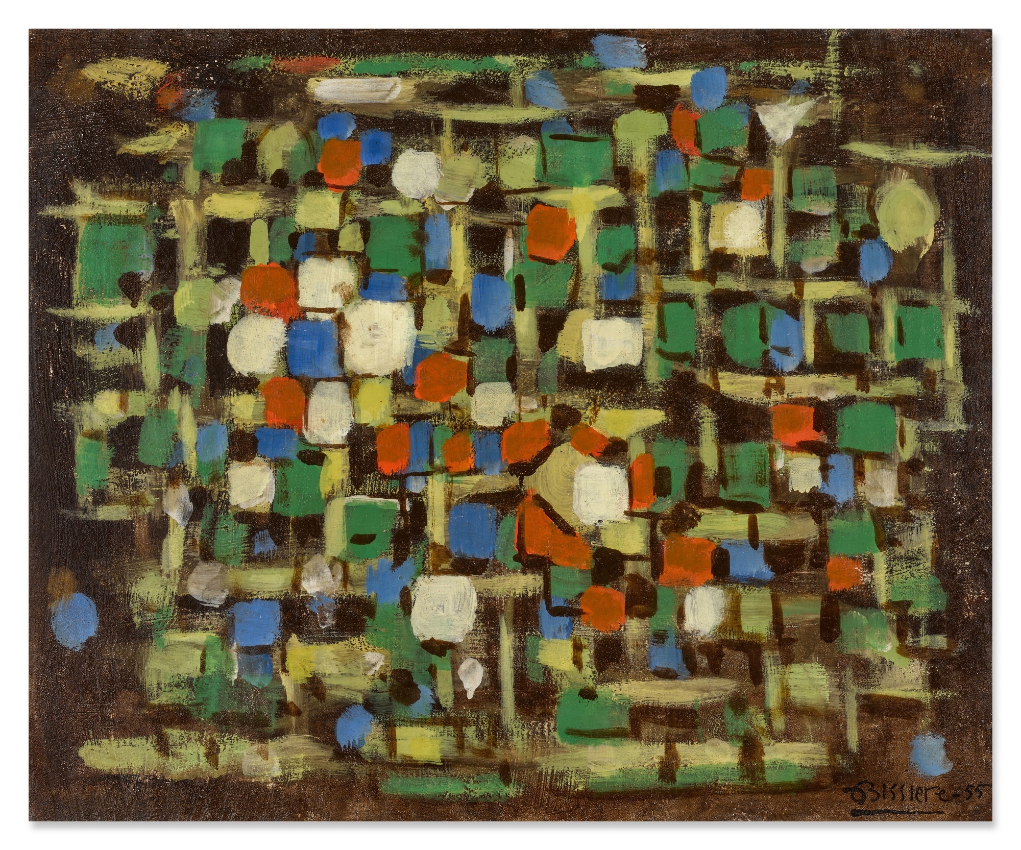 Artwork by Roger Bissière, Ocre et rouge (Composition 233, Made of oil on canvas