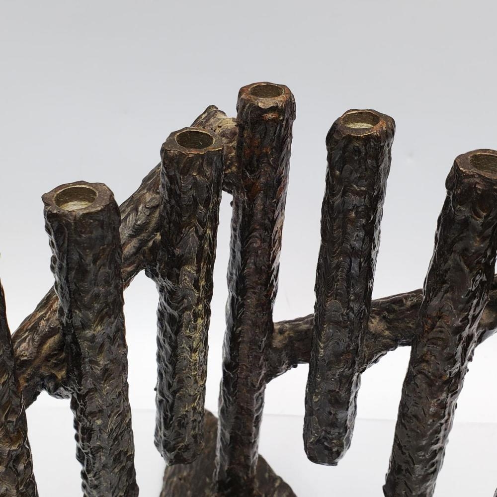 Haim Azuz | Judaica Bronze Sculpture Menorah by Haim Azuz | MutualArt