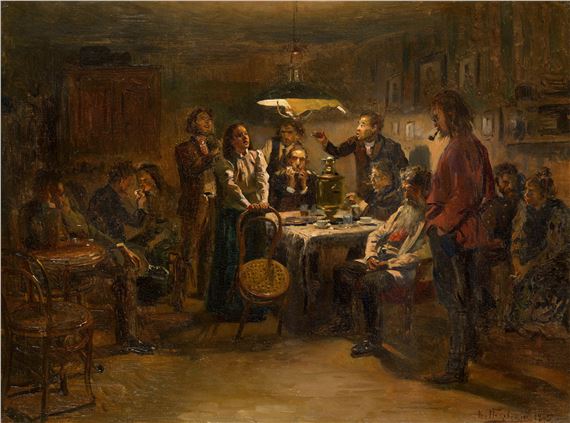 The Party by Vladimir Makovsky, dated 1895