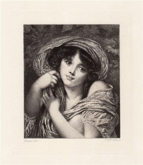 Head of a Girl by Jean-Baptiste Greuze, Jisbar, 1884
