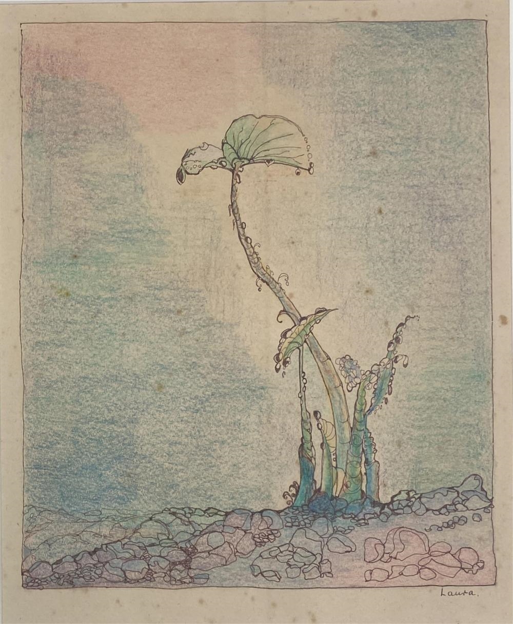 Artwork by Laura Hopkins, Morning Glow, Made of Pen, ink & pastel