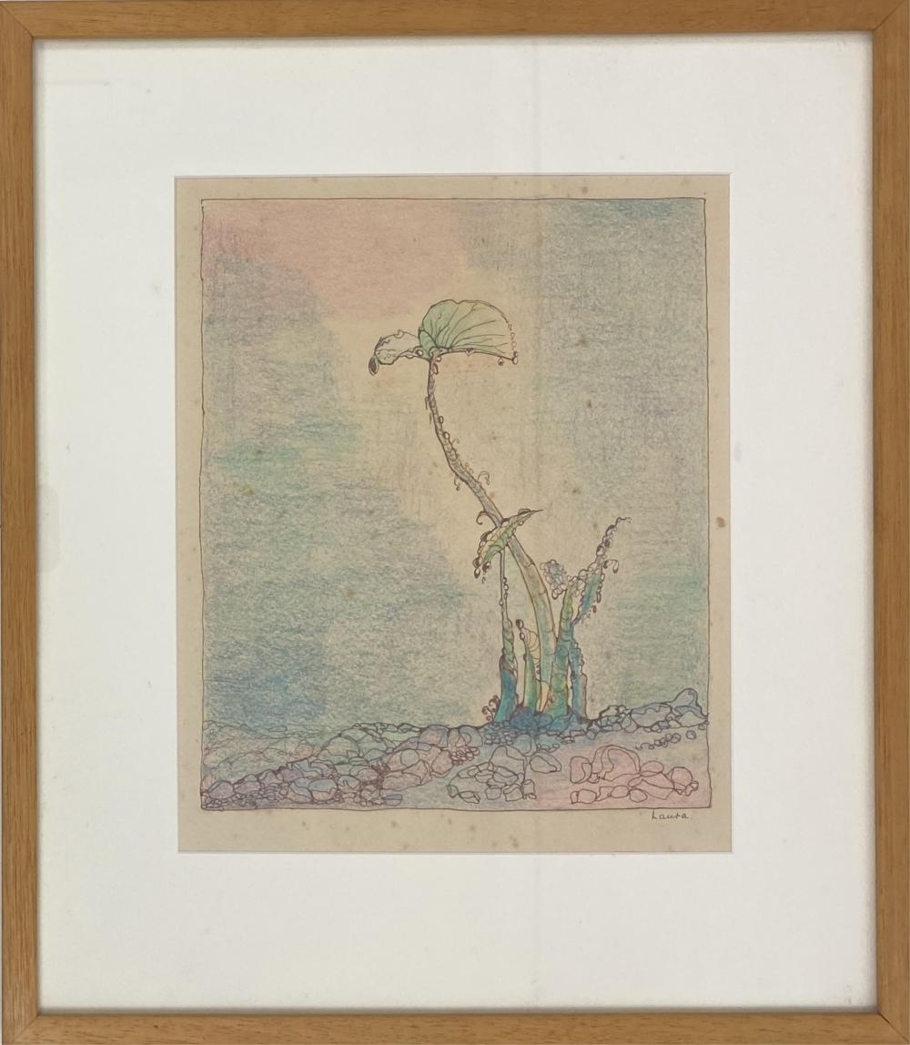 Artwork by Laura Hopkins, Morning Glow, Made of Pen, ink & pastel