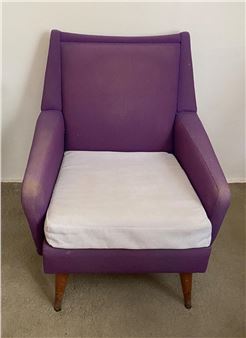 Lounge Chair Purple Upholstery - Paul Kafka