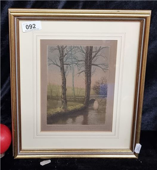 Lyons la forêtl e pont de la rigolee (The bridge of the Rigole by Marcel Augis, 20th-century