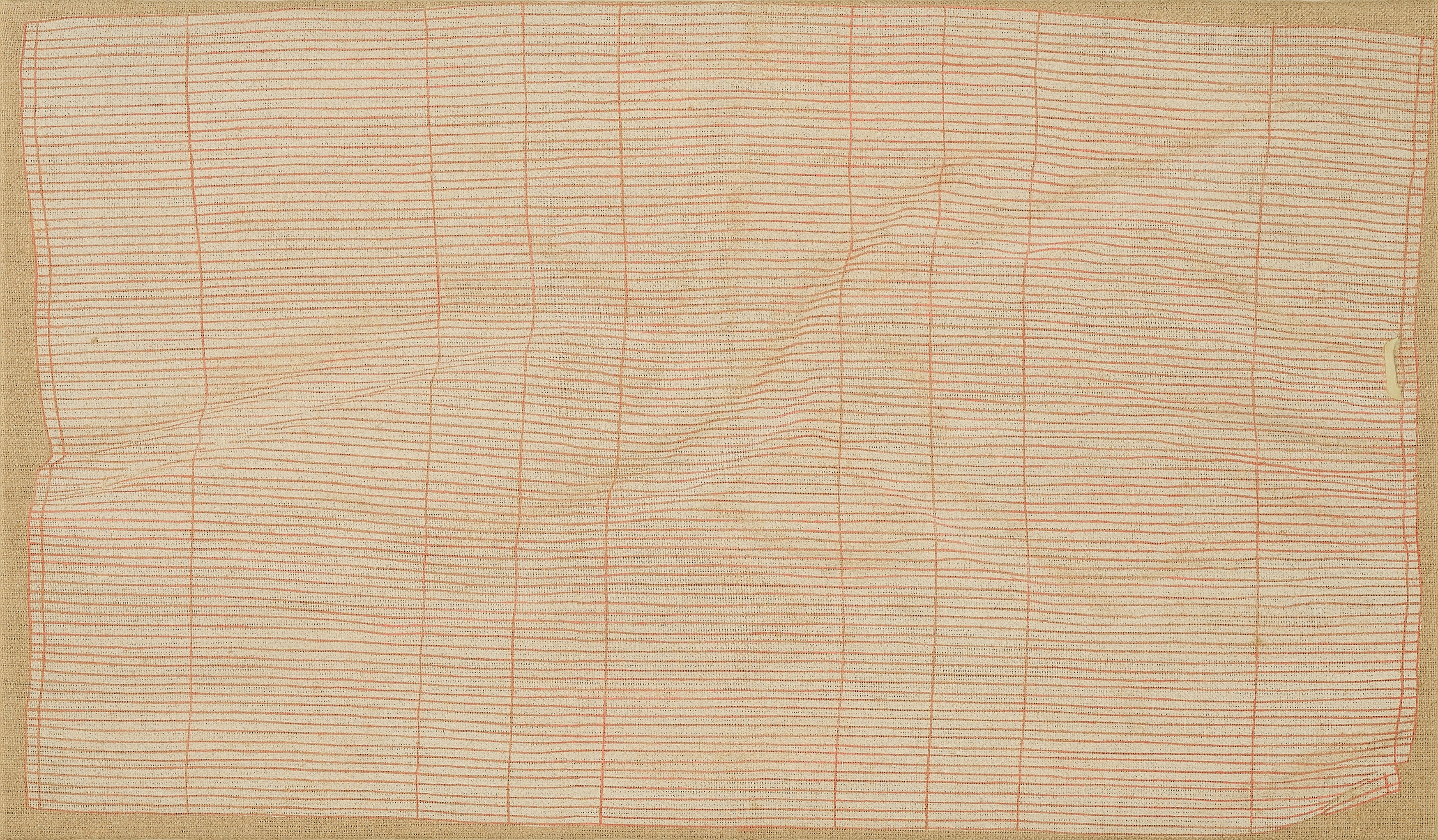 Artwork by Helene Appel, Untitled (Geschirrtuch, Made of Oil on natural colour