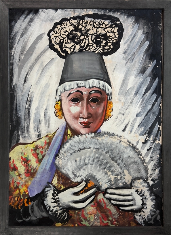 Artwork by Hans Breinlinger, Harlekin, Made of mixed media on cardboard, mounted on panel