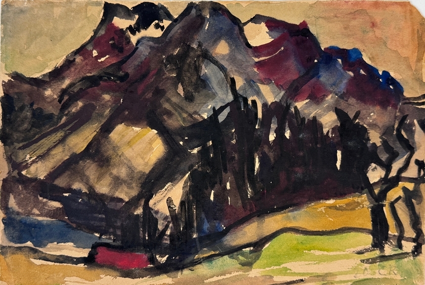 Christian Rohlfs | Berglandschaft mit dunklen Tannen | MutualArt