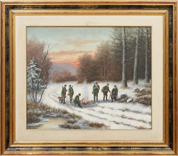 Jagdpause im Schnee - Karl Hans Boese