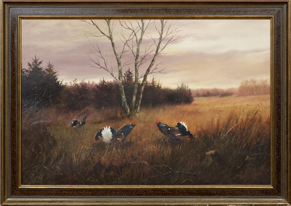 Birkhähne bei der Balz by Karl Hans Boese