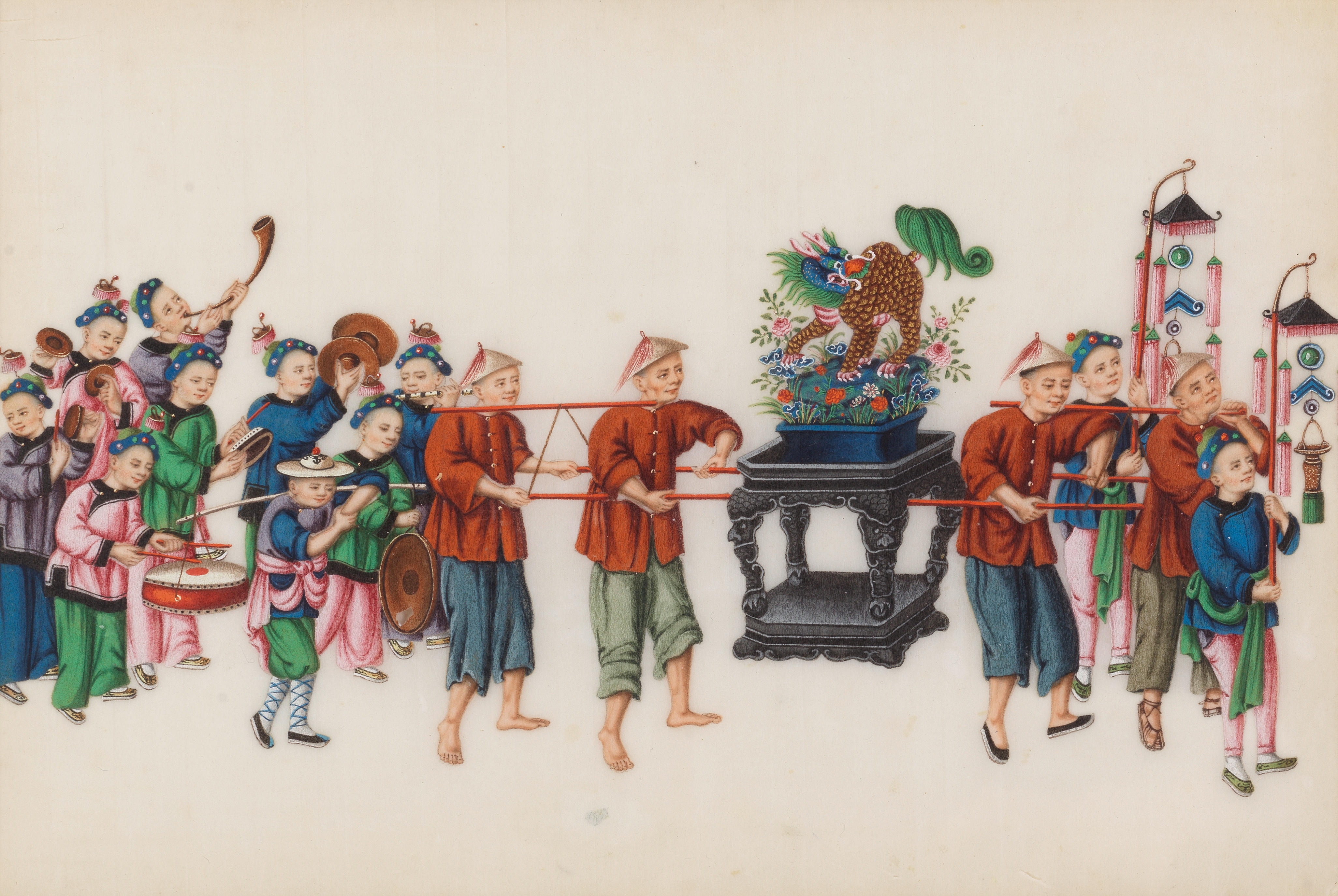Tingqua | A Chinese wedding procession, a set of three | MutualArt