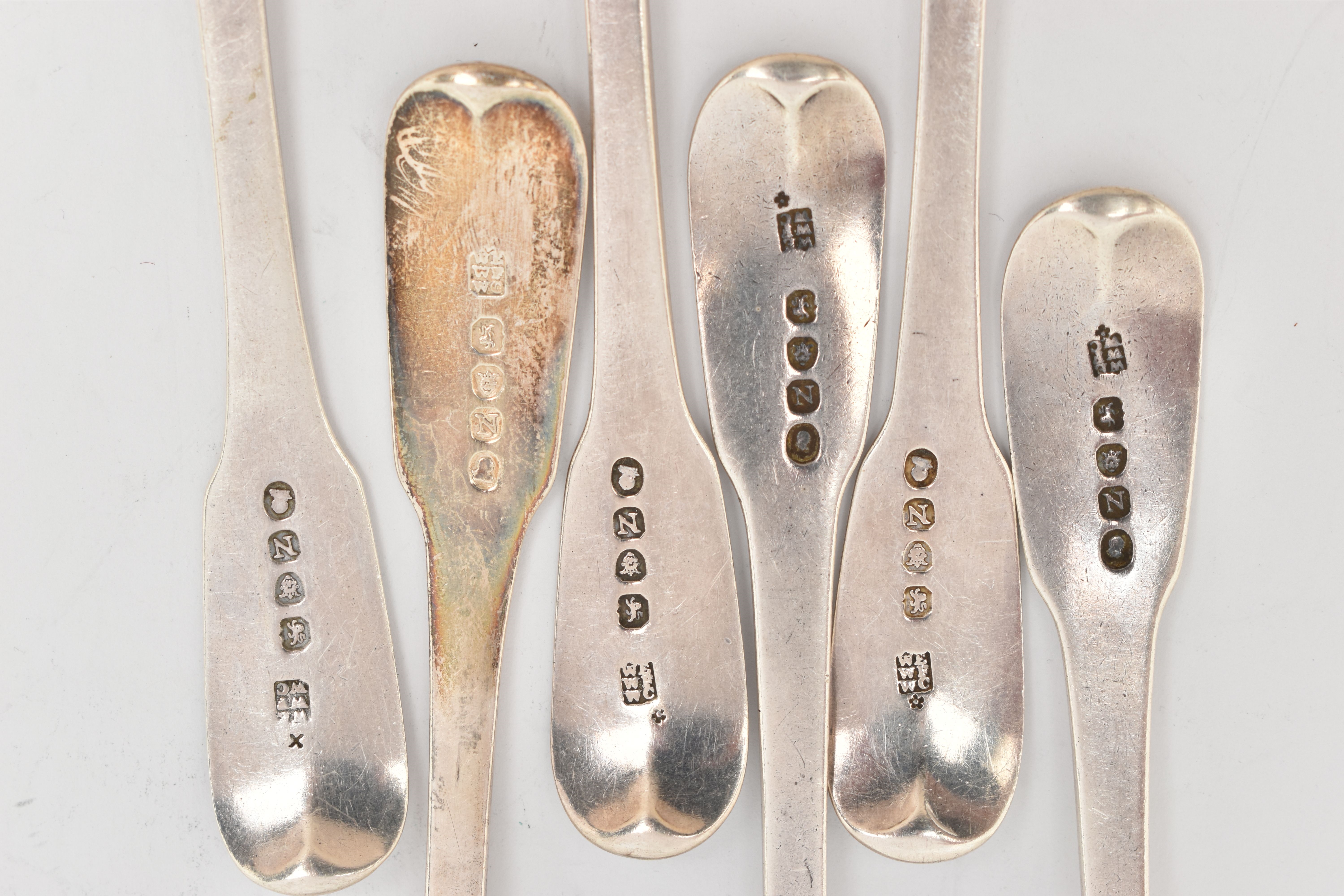 George Iii | SIX GEORGE III SILVER SPOONS, a set of six matching fiddle ...
