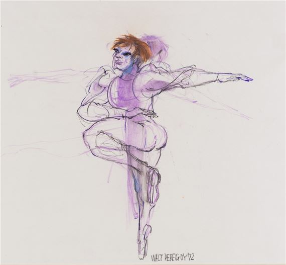 Alwyn Walter Peregoy | Male Ballet Dancer Drawing (1972) | MutualArt