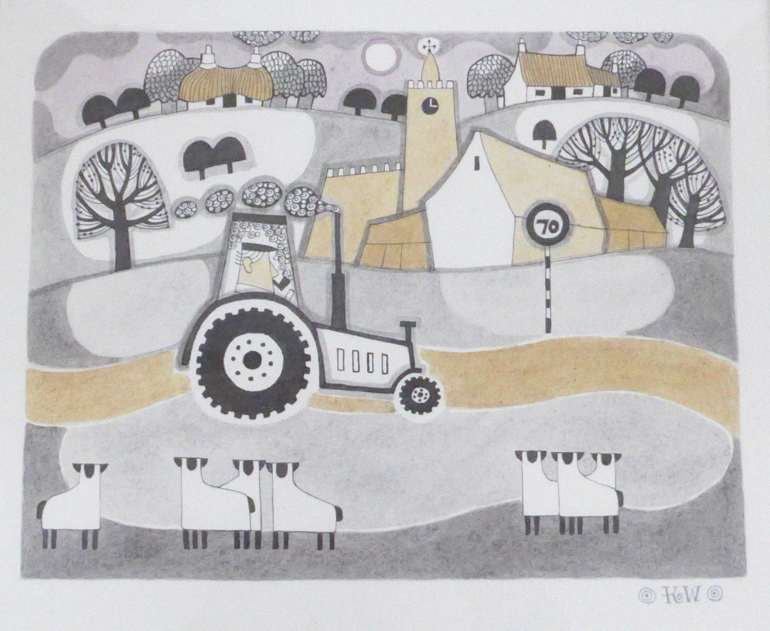 Artwork by Kenneth Wyatt, Two framed , one, Made of watercolour paintings