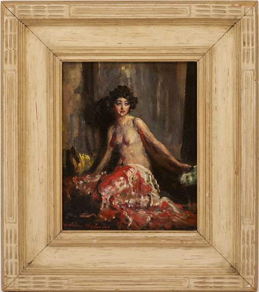 Indiana Gyberson O/B Painting, Nude in Interior - Indiana Gyberson