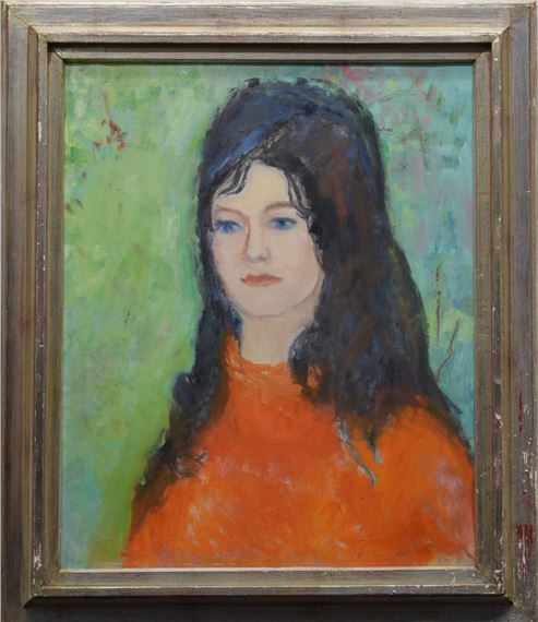 Děvče v oranžovém svetříku by Jan Šafránek, dated 1970